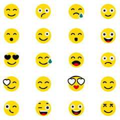 Obraz premium Social media emoticons vector set, Emoji pack,