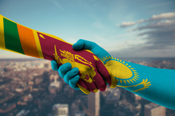Shaking hands Sri Lanka and_Kazakhstan