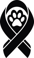 Animal Awareness Ribbon Silhouette
