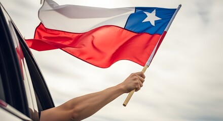 Chilean Independence Day and Fiestas Patrias Celebration – September 18 National Holiday Design with Flags, Banners, Balloons, Stars, and Patriotic Decorations