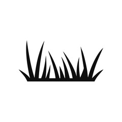 Black lawn grass icon vector design template. Isolated on white background.