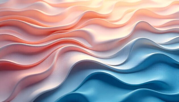 Seamless abstract background of continuous meandering ribbons, smooth liquid curves flowing across the canvas like a river, soft multi-stop gradient
