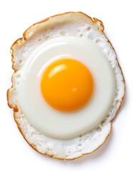 Fried egg, sunny-side up, golden yolk,  crispy edges