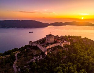 Coastal fortress at sunset (2)