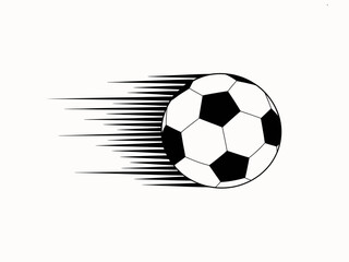 Obraz premium Dynamic Soccer Ball Illustration Showing Speed and Motion for Sports and Design Projects black and white image