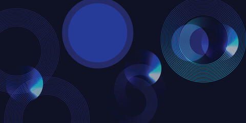 Abstract blue modern background with. Dynamic geometric shapes. Vector illustration.igital technology background with wave border.