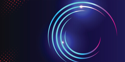 Abstract futuristic background with circular glowing lines.