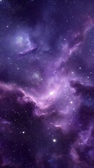 Obraz premium A mesmerizing view of a purple nebula with stars shining in the vastness of space