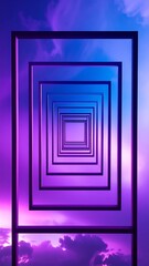 Abstract tunnel of nested squares