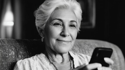 Senior woman using cellphone