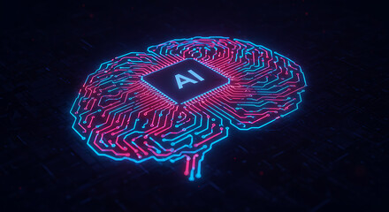 AI circuit brain futuristic wallpaper background