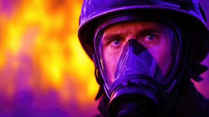 Firefighter on Rescue Mission Amidst Toxic Fumes