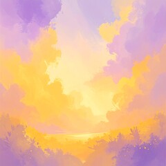 Pastel sunset sky, soft clouds, gentle colors
