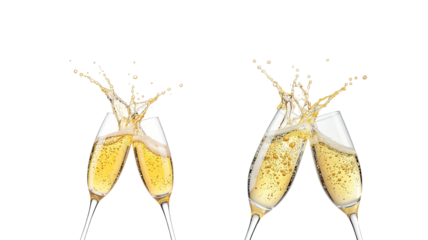 Champagne glasses on transparent background png
