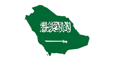 Saudi Arabia Flag Map Silhouette