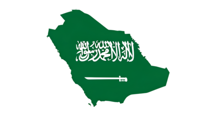 Saudi Arabia Flag Map Silhouette
