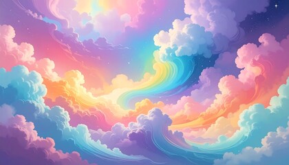 Colorful, dreamy cloudscape