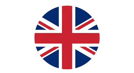 Union Jack Flag in a Circle on Black Background