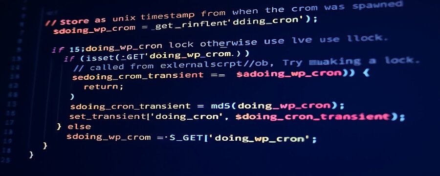 Abstract Colorful Computer Code on Screen – Programming and Software Development Background