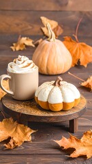 Autumnal coffee and pumpkin treat
