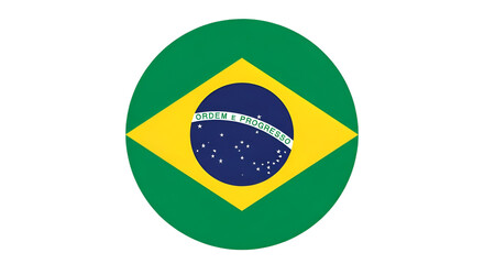 Fototapeta premium Brazilian Flag Emblem on Black Background