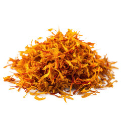 Dried saffron spice pieces isolated [Transparent Background PNG].