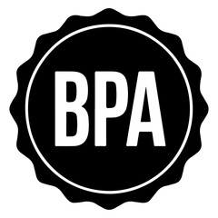 Black and white BPA free label indicating product safety and health Vector