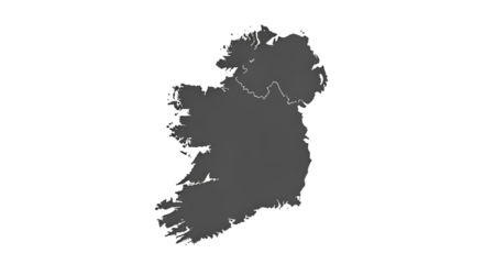 Silhouette of Ireland with Northern Ireland Border