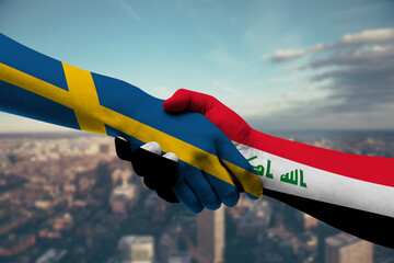 Shaking hands Sweden and Iraq