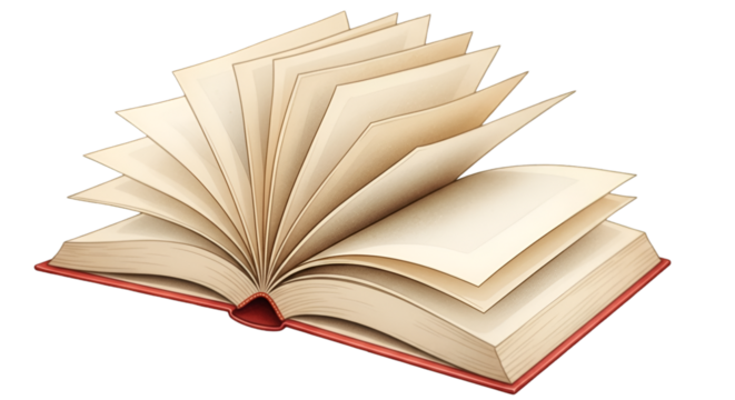 Open Book with Pages Fluttering