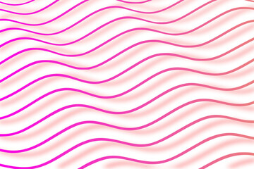 Wavy lines in varying shades of pink and purple on a white background create an abstract