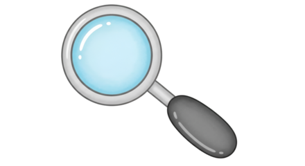 Cartoon Magnifying Glass on Black Background