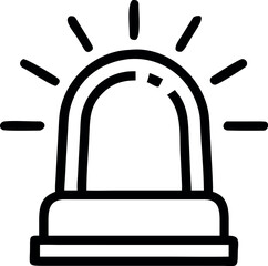 Vector art of emergency siren in black outline