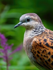Eye Contact Bird Perching in Forest