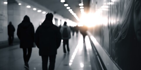 People Walking in a Subway