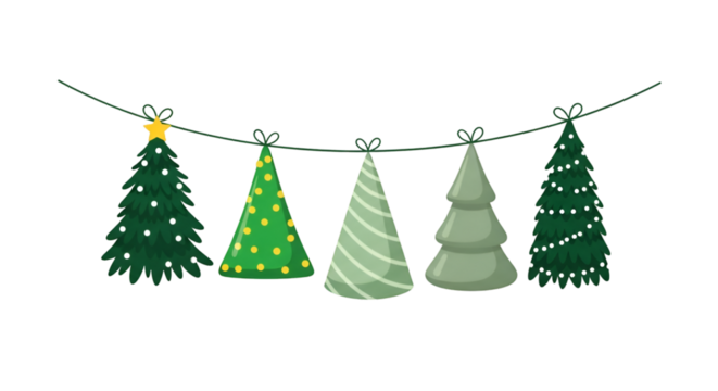 Festive Christmas Tree Garland with Lights and Ornaments