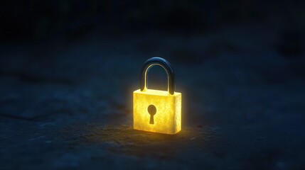 Fototapeta premium Glowing padlock security