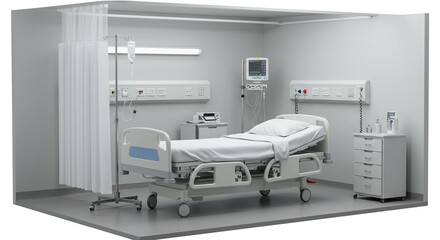 medical equipment in hospital bed patient