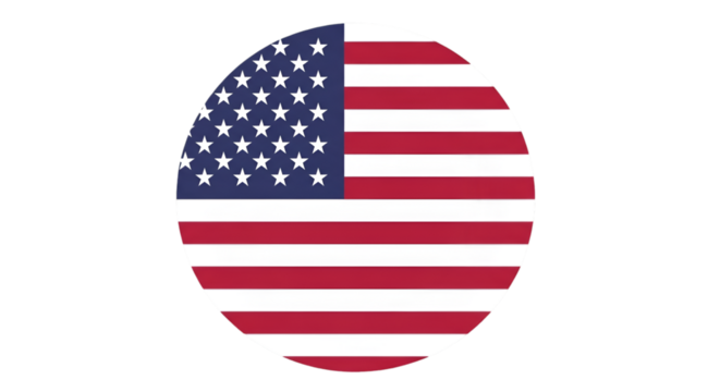 Circular American Flag Emblem on Black Background