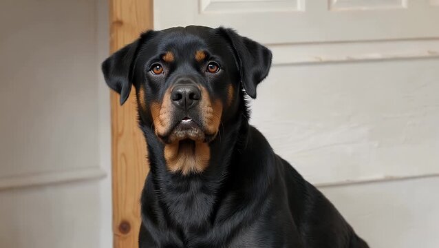 close-up depiction of remorseful and sorrowful canine of specific breed gazing upwards with innocent-looking ocular organs and auditory organs
