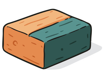 A stylized clay create base illustration. Two-tone orange and teal, with a clean, modern design. Perfect for creative projects and backgrounds.