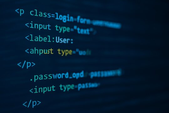 Code, HTML, php web programming source code. Abstract code background - 3d rendering..