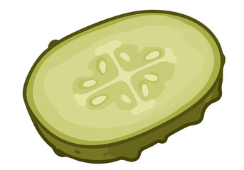 A vibrant, stylized pickle zest icon. Clean, modern illustration with a bright green hue and detailed texture. Perfect for food branding or digital design.