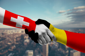 Shaking hands Switzerland and_Belgium