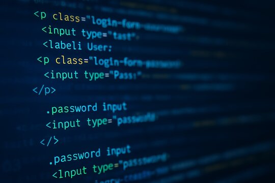 Code, HTML, php web programming source code. Abstract code background - 3d rendering..