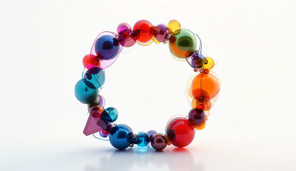 colorful beads isolated on white