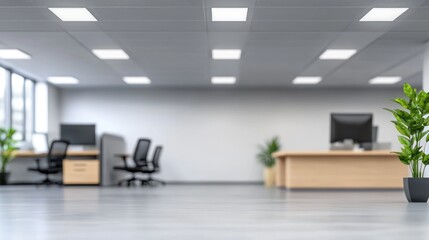 Empty modern office interior with minimalist design