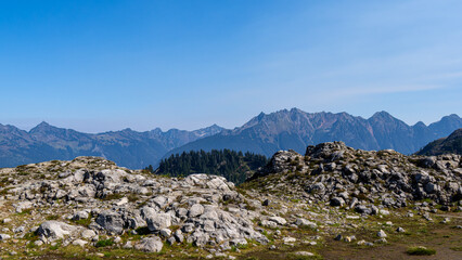 Panoramic Peaks at Artist Ridge, Mt. Baker, Washington, USA