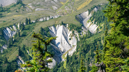 Panoramic Peaks at Artist Ridge, Mt. Baker, Washington, USA
