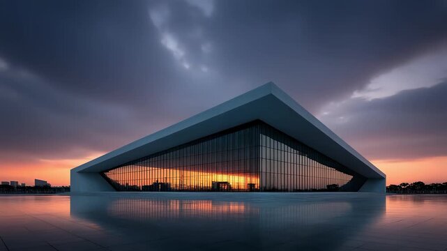 Modern Architecture Bathed in Magnificent Sunset Light